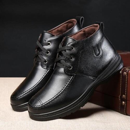 Winter Snow Boots Men Leather Winter Shoes Men Ankle Boots Male Warm Casual Botas Hombre Business Dress Shoes Men Botas Hombre