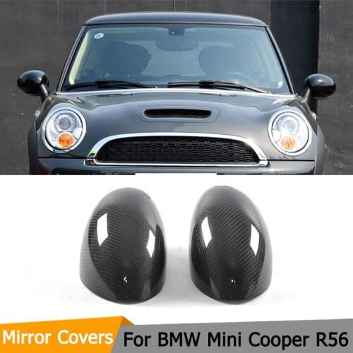 Car-Styling Carbon Fiber Rearview Mirror Covers Caps Trim for BMW Mini Cooper R56 2007-2013