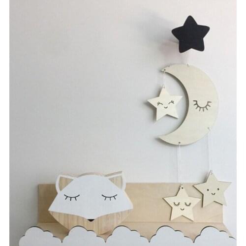 Nordic Style Wooden Ornaments Wooden Beads Wall Hanging Accessories Tassel Pendant Childrens Room Decoration