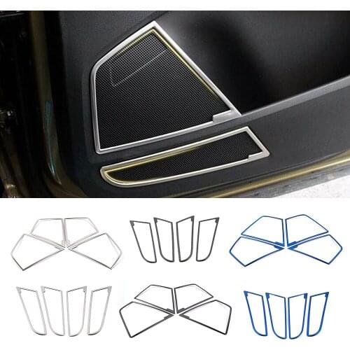 For Skoda Kodiaq 2016-2020 Interior Part Refit Side Door Audio Speaker Sound Ring Cover Frame Trim Decoration Car Accessories