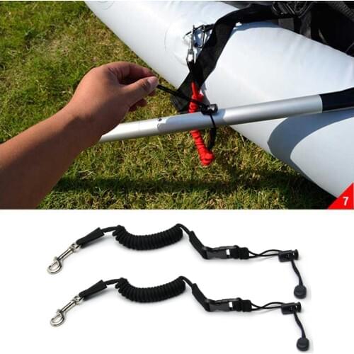 2PCS Elastic Kayak Canoe Paddle Leash Surfboard Surfing Leash Tie Rope Safety Leash Rowing Boats Lanyard Fishing Rod Accessories