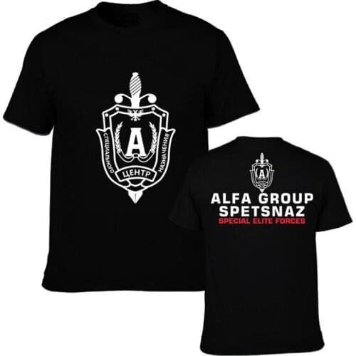 Russian Spetsnaz Alfa Unit Counter Terrorist Special Unit Forces T-Shirt Summer Cotton Short Sleeve O-Neck Mens T Shirt New Gift
