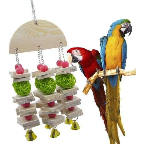 Parrot Toys Wood Macaw Bite String Toys Chewing Swing Toy For Small Medium And Large Parrots Christmas Gift for your Pet Bird