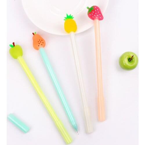 3pcs Korea Office Stationery Simple Fresh Fruit School Gel Black Marker Pen Student Office Supplies