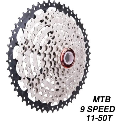 9 Speed Cassette 11-50T Mountain Bike Wide Ratio MTB Bicycle 9S Freewheel Compatible with Shimano M430 M4000 M590