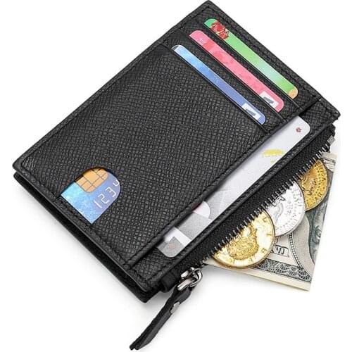 Card holder wallet phone id badge holder luxury men women unisex Genuine leather purses rfid travel accessories minimalist