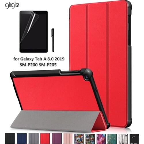 Gligle Leather Case cover for Samsung Galaxy Tab A 8.0 2019 P200 P205 (With S Pen)Tablet shell+Gift Free Shipping