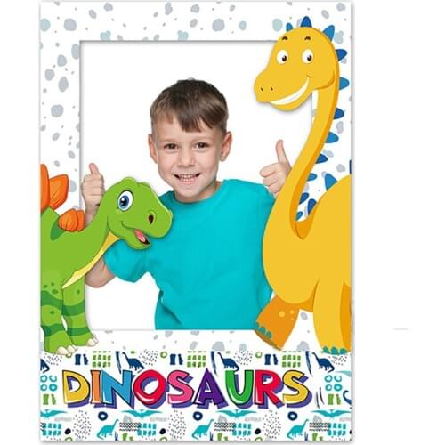 Cute Cartoon Dinosaur Family Photo Framelong-Necked Dragon Stegosaurus Color English Alphabet Printing Photo Props Supplies mx01