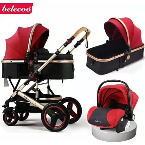 2020 0-3 Years Old Age Group And CE Certification Multifunctional 3 In 1 High Landscape Baby Stroller Aluminum Alloy Frame