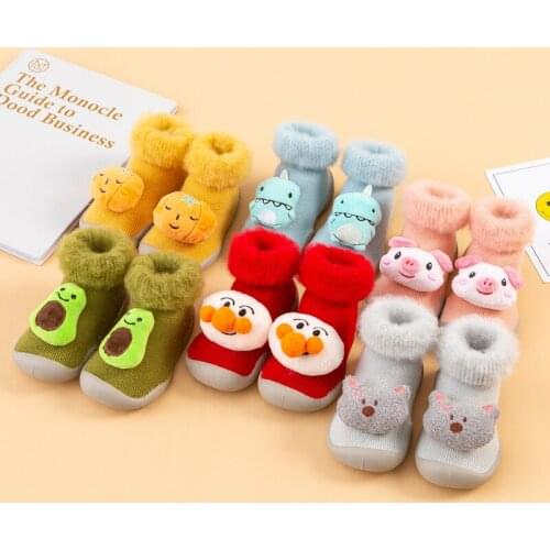 Baby Boy Socks with Rubber Soles Toddlers Shoe Sock Anti-slip Kids Girls Sock Cotton Striped Outdoor Indoor Slippers Stripe Sock