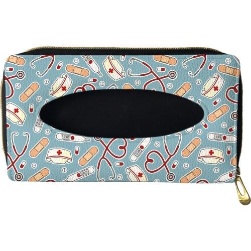 New High Quality Universal Car Tissue Box Sun Visor PU Leather Cartoon Nurse Hat Tissue Box Carton Storage Bag Interior Supplies