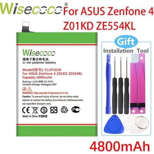 Wisecoco C11P1618 4800mAh New Battery For ASUS Zenfone4 Zenfone 4 Z01KD ZE554KL Phone Replace +Tracking Number