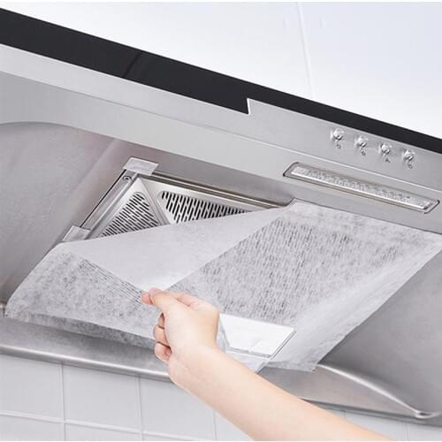 24pcs Disposable Kitchen Oil Filter Paper Nonwoven Absorbing Paper Anti-Smoke Cotton Filter Cooker Hood Extractor Fan Protection