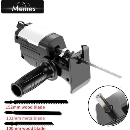 Portable Reciprocating Saw Adapter Electric Drill Modified Electric Saw Power Tool Wood Cutter Attachment Adapter with Saw Blade