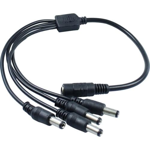 DC 1 Female 2 3 4 8 Male Output Power Splitter Cable 5.5*2.1mm Black Cable Y Adapter For LED Strip CCTV Security Camera