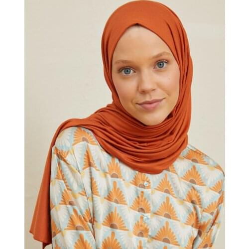 Şalland Combed Cotton Shawl Orange Color New Model Trend Stylish 2021 Women Hijab Scarf Shawl Scarves Four Seasons Comfortable Flexible Fabric Practical Use Clothing Accessory Hijab Women Combed Cotton Shawl-14