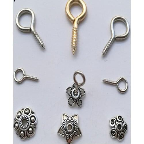 Eye screw head self tapping screw claw rings small Hook Pendant DIY handmade jewelry metal accessories