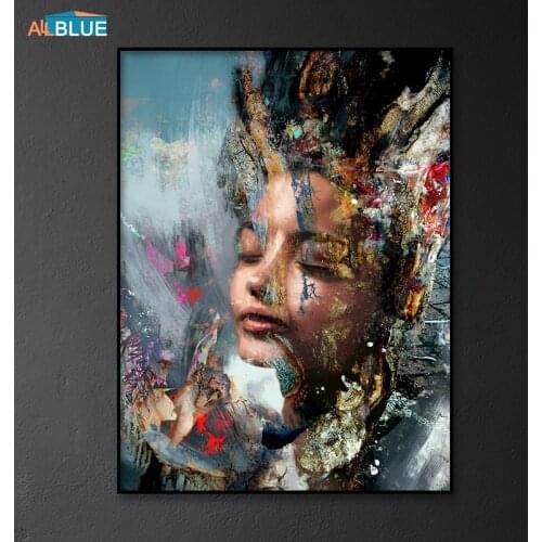 Modern Art Wall Pictures Woman Portrait Canvas Painting Poster Prints Canvas Art Decorative Picture For Living Room Abstrac