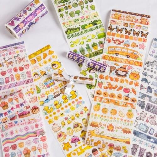 Washi Tape Creative Handbook Sticker Decoration DIY Stickers Cute Stationary Supplies Korean Stationery Pet Washi