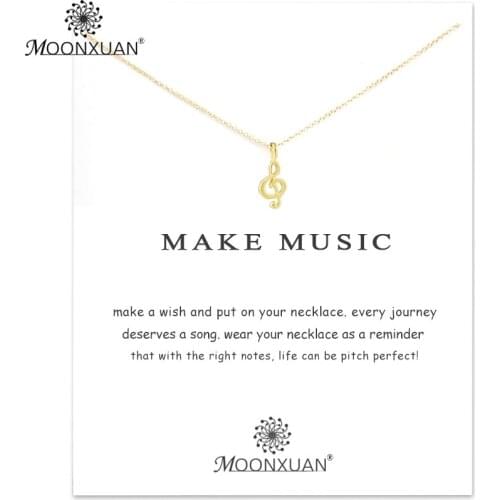 Dogeared Music Gold Statement Necklace Jewelry Chain Colar Women Kolye Collares Collier Ketting Bijoux Femme Collar Chocker Cute