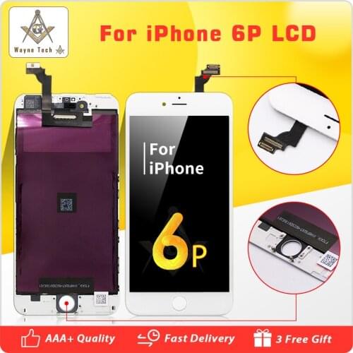 100PCS/LOT Top Quality AAA LCD For iPhone 6 Plus Display With Touch Digitizer Assembly Cold Glue Free Shipping