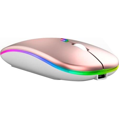 2.4G wireless bluetooth mouse LED mouse for laptops USB ergonomic gaming mouse, dual-mode mute female charging mouse