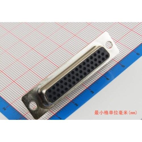 2Pcs/Lot Black D-SUB DB 44 Pin Female Solder Type Straight Adapter Connector 3 Rows