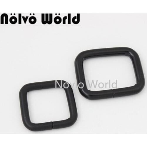 Nolvo World 5-20-100pcs,Black color 20X20mm 3/4 Inch non welded squared ring buckle for purse strap,3/4" Bag Rectangular Buckles