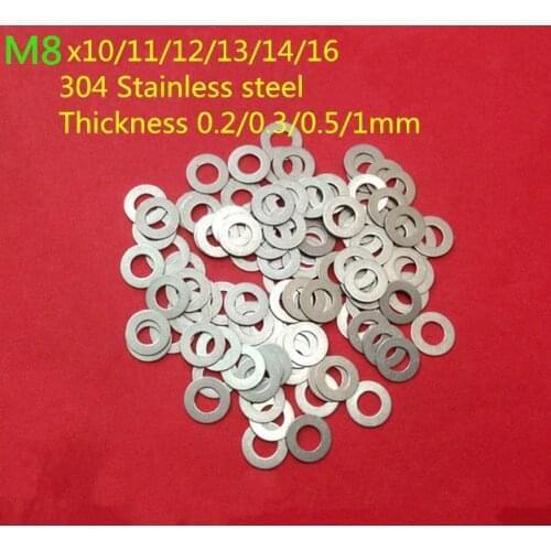 2000PCS M8x16x0.2mm flat Thin washer shim 304 Stainless Steel Ultra-thin Flat Washer Gasket Gap Adjustment washer