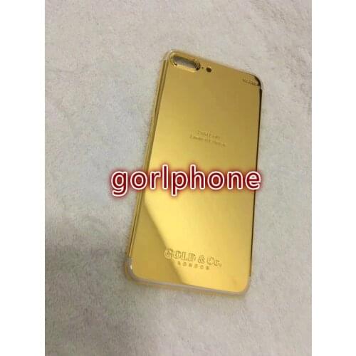 2020 Good Quality Replacement Luxury Chassis Back cover for phone 7 7G Housing 24k Mirror Gold Rear Door with Logo and Buttons