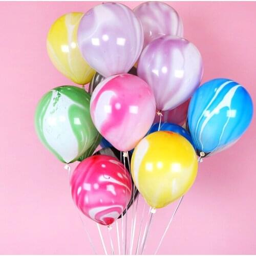 5pcs 10inch 2.2g colorful Marble Agate Latex balloons birthday party decorations kids shower surprise Cloud globos