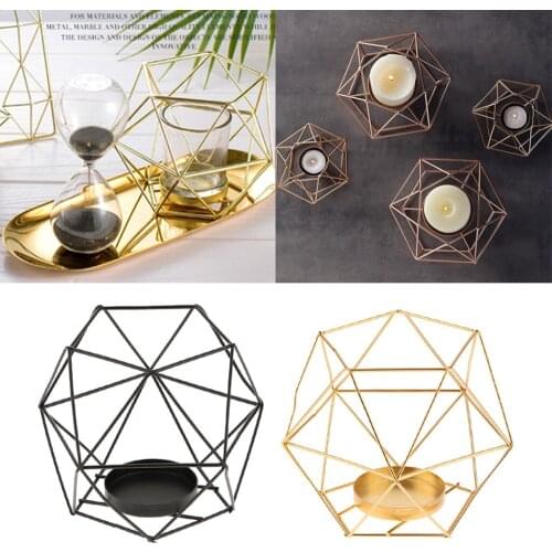 8x Nordic Style Geometric Candle Holder Iron Tea Light Candlestick Tabletop