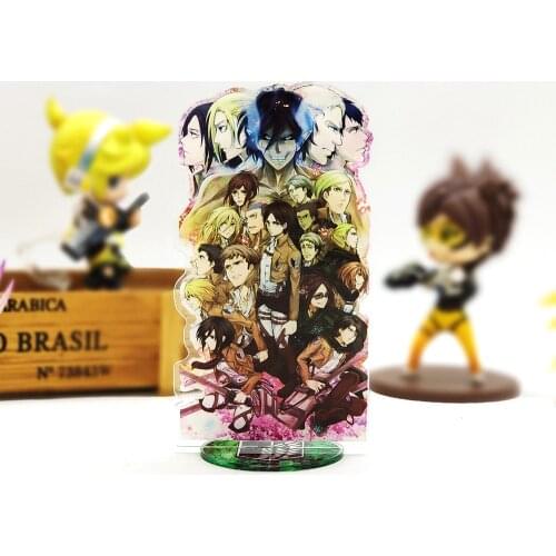 Attack on Titan group Eren Mikasa Armin Erwin Levi Hanji acrylic stand figure model double-side plate holder cake topper anime