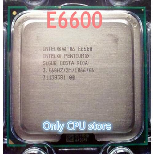 Free shipping 2 Duo E6600 Processor(2.4GHz/ 4M /1066MHz)Desktop LGA775 CPU SL9ZL scrattered pieces