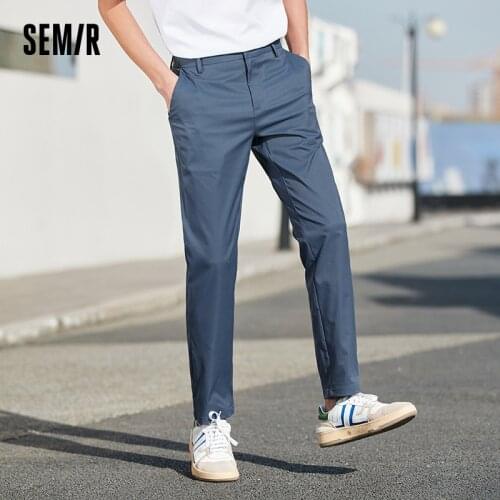 SEMIR Casual Trousers Men 2021 Summer New Fashion Black Small Feet Slim Trousers Pants For Woman