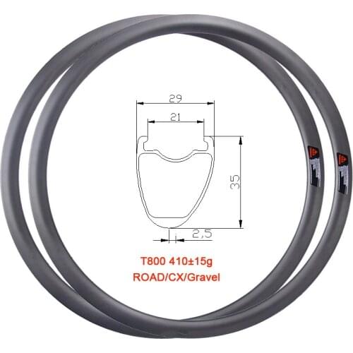 Hot Sale Gravel Bicycle Wheel Carbon Road Disc Bike 35mm x 29mm Cross-country Cycling Asymmetric Wheels Offset Tubeless Ready