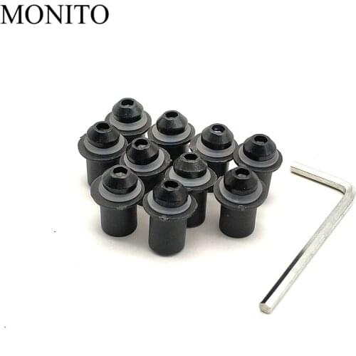 Hot Universal 10pcs Windshield Screw Nut Sets Windscreen Aluminum Bolt Kit for Yamaha YZF R1 R6 FZS 1000 Easy to Install