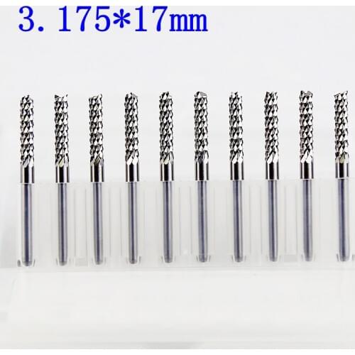 Tungsten carbide extended PCB strawberry cutter 3.175*17mm 10PCS CNC engraving wood router metal cutting tools tungsten carbide