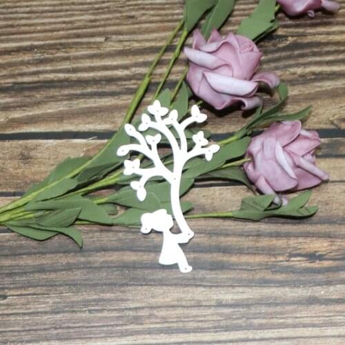 Metal Cutting Dies Cut Die Little Girl Sapling Decoration Scrapbook Album Paper Card Craft Embossing Stencil