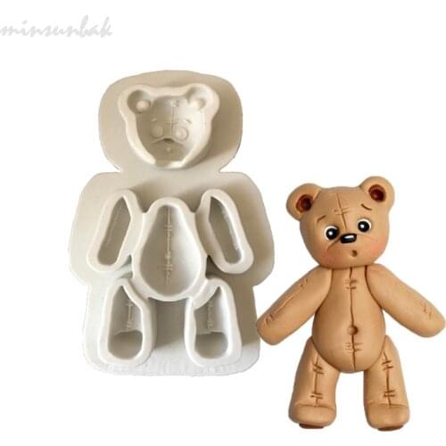 Minsunbak Cake Tools Cartoon Bear DIY Silicone Fondant Mould Chocolate Baking Tools