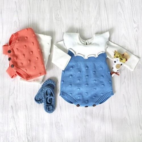Autumn winter baby rompers knit newborn baby girls rompers clothes woolen cotton blended infant baby overalls baby boy layette