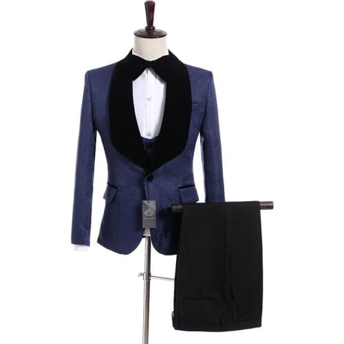 New Arrival One Button Groomsmen Shawl Lapel Groom Tuxedos Men Suits Wedding/Prom Best Man Blazer ( Jacket+Pants+Vest+Tie) A09