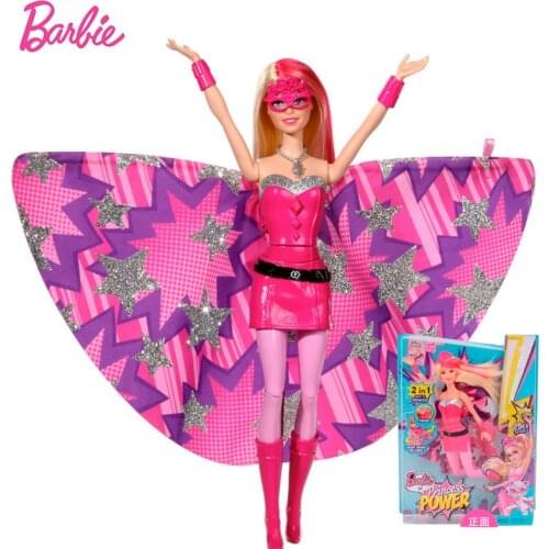 Original Barbie Princess Power Extraordinary 2 In 1 Hero Change Magical Barbie Doll Bjd Dressup Toys for Girls Gift Set Juguetes