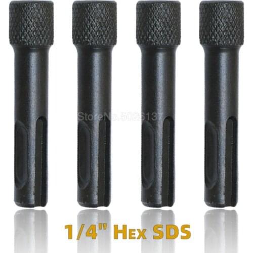 1/4" Hex SDS Plus Steel Socket Adapter Hexagonal Extension Electric Tool Accessories Driver Drill Shank Bit With Knurled