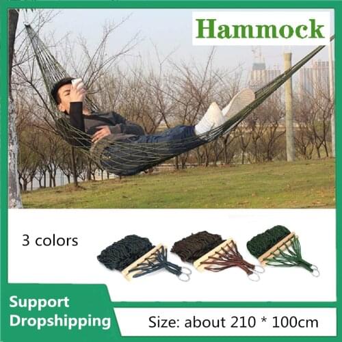 Portable Nylon Mesh Hammock Net Sleeping Bed For Outdoor Patio Porch Garden Travel Camping Blue Green Red