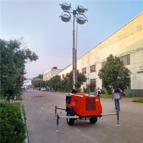 Trailer type 4 1000W Mobile lighting vehicle direct deal Export-oriented Packing in wooden case Optional LED