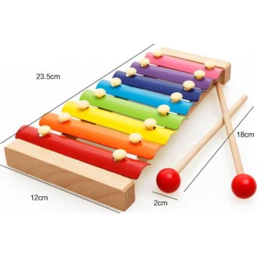Rainbow Wooden Xylophone For Children Musical Toys Creative Orff Instrument Toy Wooden Instruments Study Toys Chrismas Gift OF06