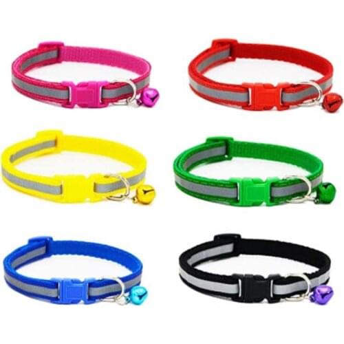 Adjustable 1.0 Nylon Dog Collars Pet Collars With Bells Charm Necklace Collar For Little Dogs Cat Collars Pet Supplies Hot Sale