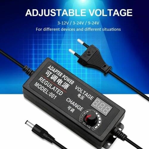 Adjustable AC/DC Switching Regulated LED Power Supply Converter with LED Display DC 3V 9V 24V 12V 1A 2A 3A 5A For LED Strip