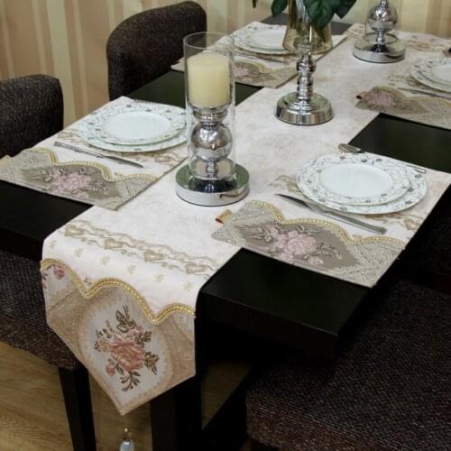 BEI European style luxury modern table runners chenille lace fresh Elegant home decorate jacquard TV tea Table Flags Dinner Mats